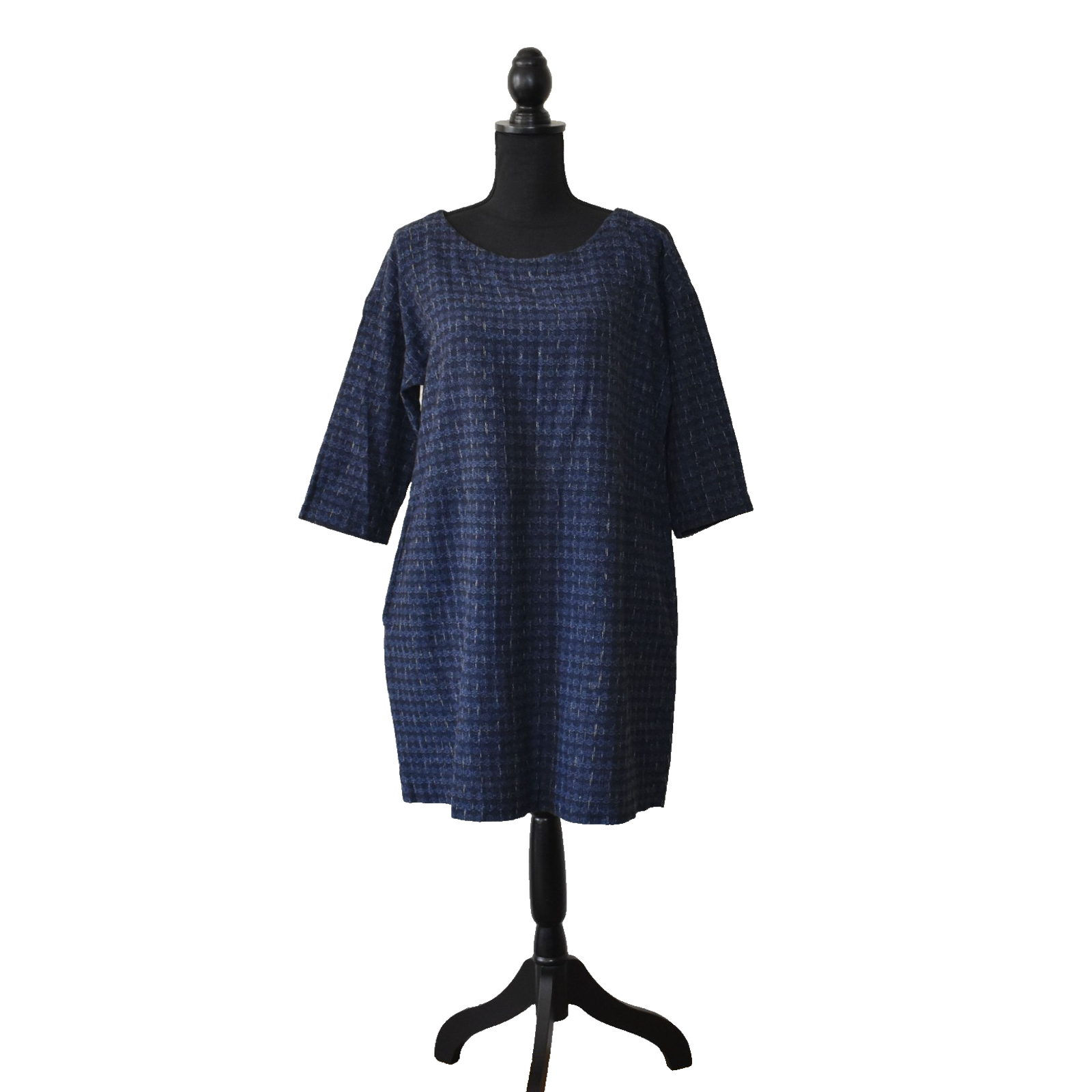 A6 New Eileen Fisher Organic Cotton Shizuku Jacquard Scoop Neck Dress Sz S $358